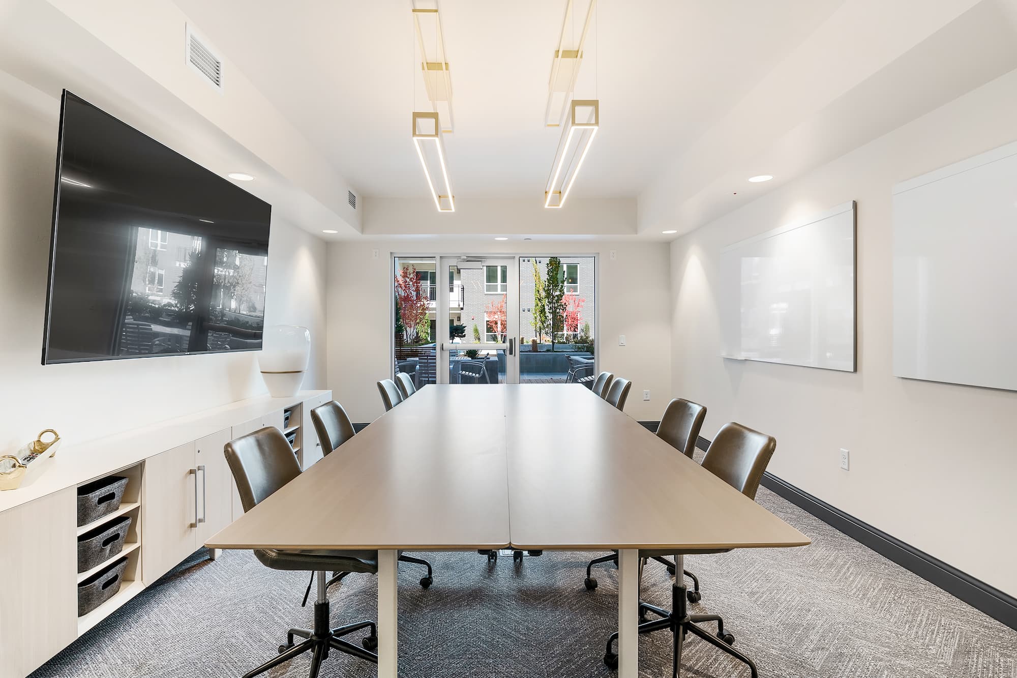 bright commercial office interior with large windows